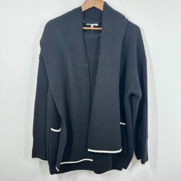 Madewell Merino Wool-Blend Scarf Sweater Jacket Women's Size XL Winter Chic NWT - Picture 2 of 10